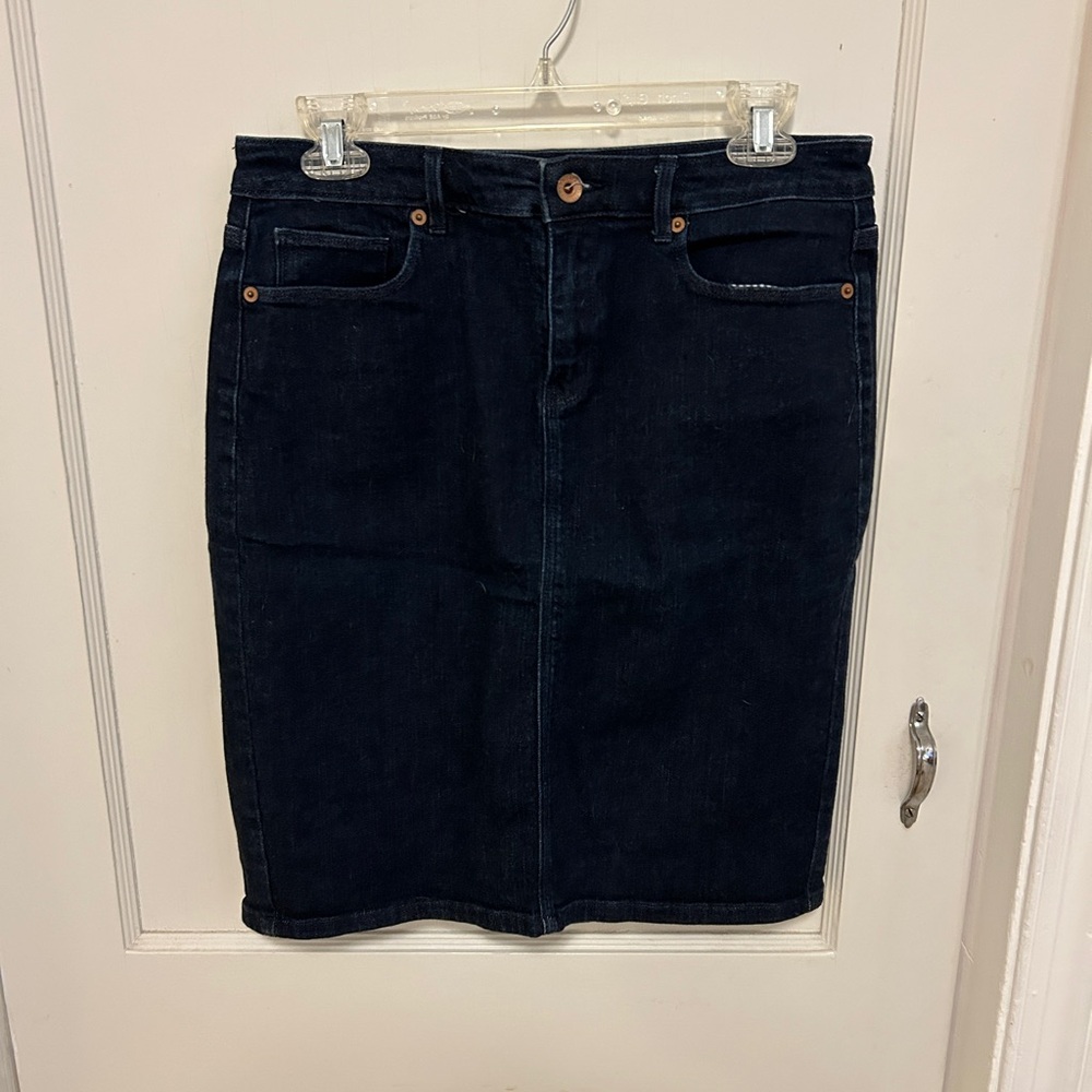 Lands' End Indigo Denim Pencil Skirt